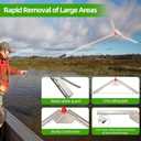 Sancat Lake Weed Cutter ,37" Pond Weed Rake ,Lake rake, Aquatic Pond Plant Cutting Tool,3 Adjustable Cutting Angles , 30ft Throw Rope ,Sharp Stainless Steel Blades Shear Cattail, Reed, Algae & Weeds