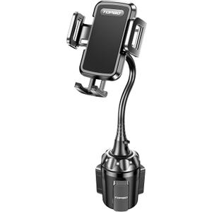 Cup Phone Holder for Car [Upgraded Adjustable Gooseneck & Firmly Stable] Car Phone Mount Cell Phone Automobile Cradles for iPhone 16and All 4-7 inches Smartphone(Black)