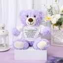 Lenwen a Bear Hug Gift Get Well Soon Sympathy for Women Plush Stuffed Animal Hug Thinking of You Condolences Memorial Loved Present(Purple,Bear)