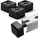 SIHAI 40-Packss 1-5/8" Unistrut End Caps, Black Safety Soft Rubber End Cover Caps for Strut Channel in Electrical, HVAC, Trolley Track, DIY (Black, Soft)