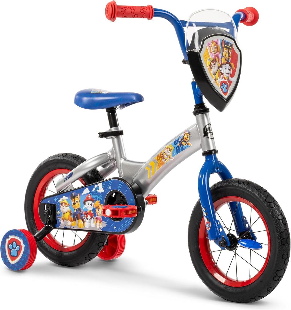 Huffy Paw Patrol Kids' Bikes, Sizes 12/16 Inch, Beginner Rider, Multiple Designs and Color Options, Removable Training Wheels Included, Fun Paw Patrol Graphics