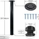 QLLY 26 inch Adjustable Tall Metal Desk Legs, Office Table Furniture Leg Set, Set of 4 (26 inch, Black)