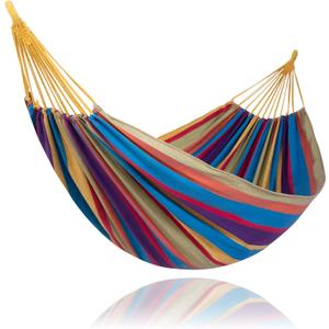 SUNCREAT Outdoor Double Hammock, Portable Tree Colorful Hammock, Colorful Stripes (X-Large)