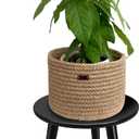 Uneedem Indoor Plant Stand, Modern Plant Table 8.9" Tall Wood Mid Century Flower Holder Small Round Side End Table