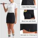 KPSUN Women's Swim Skirt with Pockets Tummy Control Bathing Suit Bottoms High Waisted Stretchy Athletic Swimsuit Skirts 2025 (Medium, Black)