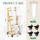 Flower Display Stand With 6 Buckets,Flower Bar with Wheels,Flower Cart Display Stand for Florist Garden Wedding Home Decor (Gold)
