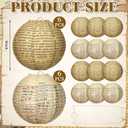 Baquler 12 Pcs Vintage Book Hanging Paper Lanterns Party Decorations, 8 Inch Round Paper Lanterns Ceiling Decor for Class of 2026 Graduation Classroom Baby Shower Birthday Party (Brown)