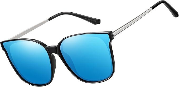 Women’s Cat Eye Sunglasses Oversized Polarized UV400, Lightweight Fashion Shades