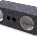 6.5 Inch Car Audio Enclosure Box, Sealed Covered Car Audio Vehicle Speaker Box with 2 Slot Port Vent for Improves Stereo and Sound System Accessories