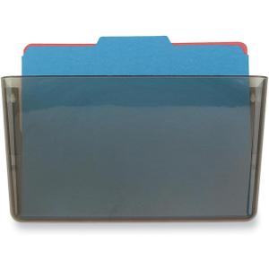 Officemate Wall File, Letter Size, Stackable Wall-Mounted Document Organizer, Plastic Pocket for Files, Mail & Folders, Gray (21431)