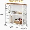 MNEETRUNG Book Shelf, Small 3-Tier Industrial Bookshelf with Strong Metal Frame & Backboard, 29.5" Short Bookcase for Small Spaces, Living Room, Bedroom and Home Office, White