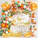 Little Cutie Baby Shower Decoration Orange Theme Birthday Party Supplies A Little Cutie is On The Way Backdrop Tablecloth Balloon Garland for Tangerine Fruit 1st Birthday Baby Shower