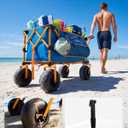 Old Bahama Bay Foldable Beach Wagon with Balloon Wheels, Heavy Duty Collapsible Wagon Cart for Soft Sand, Large Capacity Wagon with Umbrella Holder & Side Storage, 330 lbs Load Capacity
