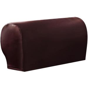 vctops Waterproof Faux Pu Leather Armrest Covers Vintage Stretch Arm Covers for Chairs Couch Sofa Armchair Slipcovers for Recliner Sofa 2pcs, Wine Red