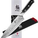 KYOKU Chef Knife - 8"- Shogun Series Japanese Style VG10 Steel Core Hammered Damascus Blade Kitchen Knife - with Sheath & Case