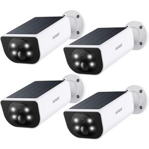 AOQEE Cameras for Home Security-2K Wireless Security Camera Outdoor with AI Motion Detection & Siren, Non-Stop Solar Powered Charging, Color Night Vision, SD/Cloud Storage, Waterproof, S1 4P