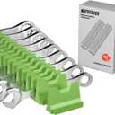 40PCS Modular Wrench Organizer Wrench Holder - Wrench Tool Organizers for Tool Drawer Storage, Wrench Storage Set with Metric & SAE Label, Wrench Rack Tool Gift for Professional Mechanics Men, Green