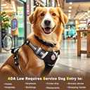 WINSEE Service Dog Vest No Pull with 7 Dog Patches+ID Tag, Reflective Pet Harness with Durable Soft Padded Handle,Easy Put On/Off for Training/Walking (Small, BLACK)
