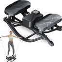 Rock Stepper for Exercise at Home, Low-Impact Side to Side Rocking Stair Stepper with Resistance Bands, Full Body Home Fitness Workout Equipment, 330LBS Weight Capacity