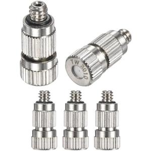 M METERXITY 10-Pack Brass Misting Nozzles, 0.3mm Orifice Dia. Mister Nozzles Brass, High Pressure Spray Misting Nozzle Head for Outdoor Cooling System/Greenhouse/Landscaping [3/16" Threaded]