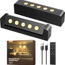 Spotlights Indoor with Daily Auto Timer, 5500mAh Rechargeable Plant Lights, Wireless Uplighting with Remote, 3CCT & Dimmable, Display Lights for Painting, Artwork, Plants, Accent Lighting