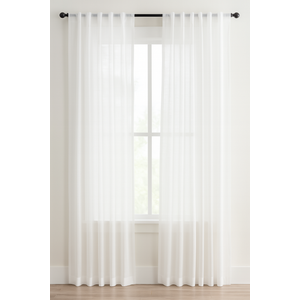 Sheer White Curtains – 2 Panels, Lightweight and Elegant Window Drapes for Living Room, Bedroom or Office – 40x74  Inches Each – Soft Polyester Voile – Easy to Hang and Wash 