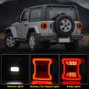 SINYATO LED Tail Lights for Jeep Wrangler JK & JKU 2018-2023, Smoked Lens Red Clear Lens Replacement Assembly, Brake Stop Turn Reverse Lights, Plug and Play Upgrade from Halogen (Smoked)