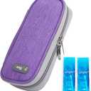 Leng Ke Insulin Cooler Travel Case TSA Approved Ice Packs,Insulin Travel Case for Insulin Pen, Insulin Supplies, Portable Insulin Pen Cooler Travel Case for Travel and Daily Life (Purple)