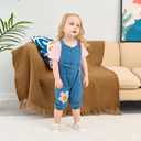 Cute Baby Girls Clothes Toddler Girls Long-Sleeve Romper+Denim Overalls Pants Outfits Infant Girl 0-2 Years Clothes (12-18 Months,Pink #225) Size 90