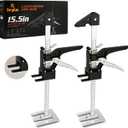 Labor Saving Arm Jack 2 Pack,15.5 Inch Multifunctional Furniture Lifter Jacks for Installing Cabinets and Wall Tile Height Adjuster Handheld Tool, Black