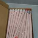 Macarrie 24 Packs Flameless Taper Candles Battery Operated Fake 11 Inch Long Candlelight LED Flameless Candlesticks Flickering Tapered for Spring Summer Wedding(Pink)