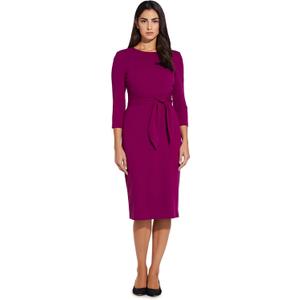 Adrianna Papell Knit Crepe Tie Waist Sheath Dress (Purple, M)