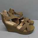 SANDALUP Wedge Sandals for Women Dressy Comfortable Ankle Strap Open Toe Wedding Shoes 8 Size