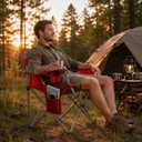 Byliable Oversized Camping Chairs Portable Outdoor 330LBS Capacity Folding Lawn Chairs for Adults with Cooler Bag,Cup Holder and Side Pocket for Beach, Sports, Tailgates, Fishing, Hiking, Red