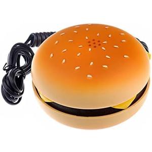 Novelty Hamburger Shape Desktop Landline Telephone | Fun Retro Decor & Dummy Prop Phone for Home, Office, Movie Themed Party and Collectors Gift