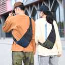 Peicees Water-resist Sling Bag Crossbody Bag for Men Slim Chest Backpack Man Purse Small Shoulder Bag for Travel Hiking