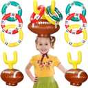 Sets Inflatable Post Ring Toss Football Goal Toss Goal Post Ring GamePost Ring Toss Game for Family Football Party Games