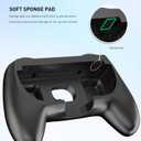 2 x RHOTALL 2 Pack Comfort Hand Grips for Nintendo Switch 2 Controllers, Ergonomic Grips Compatible with Switch 2 joycons, Anti Slip and Wear-Resistant, 4 Thumb Caps - Black