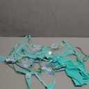 Kaei&Shi Floral Embroidered Garter Belt Set,Sheer Lingerie Sets for Women Sexy,Wedding Night Valentines Boudoir Outfits, Extra Large, Mint Green 