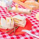 POSATE Plastic Plates Disposable 60 PCS, Heavy Duty 30 Dinner Plates 10.25" and 30 Dessert Plates 7.5" for Party, Red