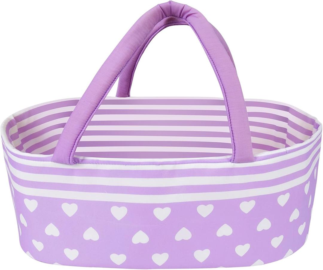 Aori Reborn Baby Dolls Bassinet Foldable Baby Doll Carrier Bed Soft Doll Carrier Doll Accessories with Handle for 17-22 inch Baby Dolls Girls (Purple)