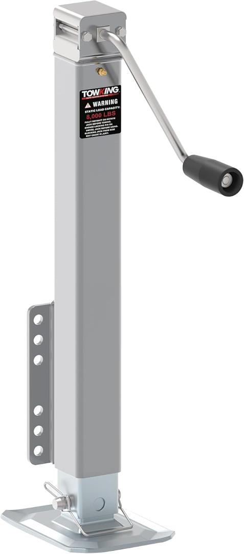 8000LBS Square Trailer Jack, 15" Lift, Heavy Duty Swivel Jack with Drop Leg, for RV, Boat, and Utility Trailers