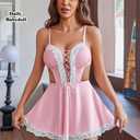 Avidlove Lingerie Sexy Maid Dress French Cosplay Halloween Costumes Outfits (Pink, XL)