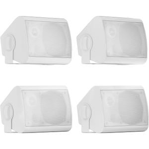 Herdio 5.25 Inches 600 Watts Passive Indoor Outdoor Speakers Wired Waterproof,Wall Mount Speakers with Loud Volume Suitable for Patio, Garden Home Theater ,White 