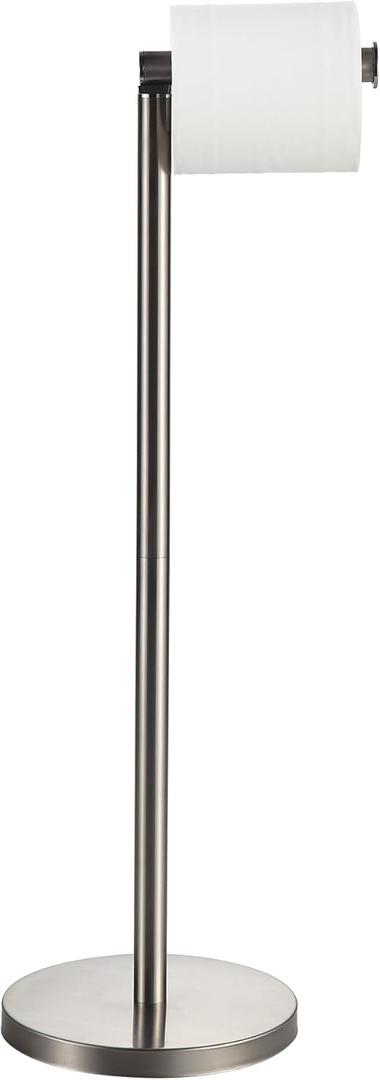 Toilet Paper Holder Stand, Stain Nickel 304 Stainless Steel,Free Standing for Bathroom,Weighted Base