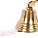 Wall Mountable Hanging Bell 5" Nautical Ship Bell Perfect for Dinner, Church, School, Bar, Reception, Outdoor & Indoor (Brass)