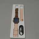 Smart Watch for Women Men Fitness: Smart Watch for iPhone&Android Bluetooth Call with SpO2 Sleep Heart Rate Monitor,IP68,Fitness Tracker with 120+Sport,Reloj Inteligente 30 Day+Battery Life, 2 Bands (Gold-Pink)