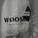 WOOSEA Women's Elegant Pleated Short Sleeves Cocktail Party Swing Dress (White, Large)