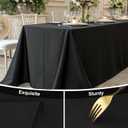 Smiry Rectangle Table Cloth, Waterproof Anti-Scratch Polyester Tablecloth, Decorative Washable Fabric Table Cover for Dining, Buffet, Parties and Outdoor, 60x84, Black
