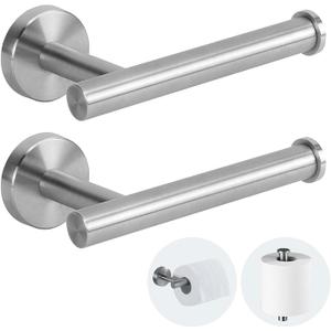 2-Piece Toilet Paper Holder - SUS 304 Stainless Steel Toilet Paper Holder Wall Mount, Toilet Paper Roll Holder for Bathroom, Kitchen, Washroom - Brushed Nickel